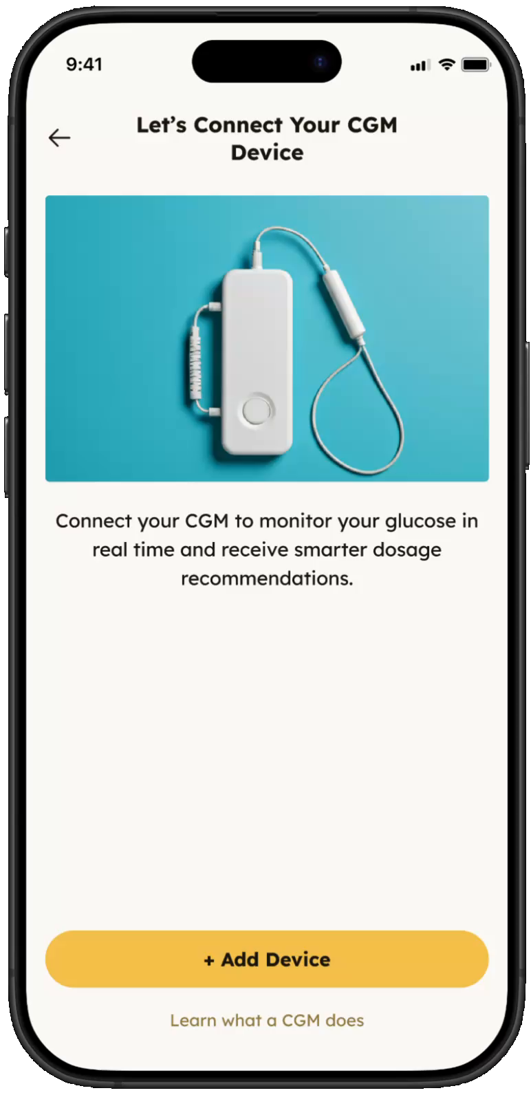 GlucoGuide connected glucose monitoring interface