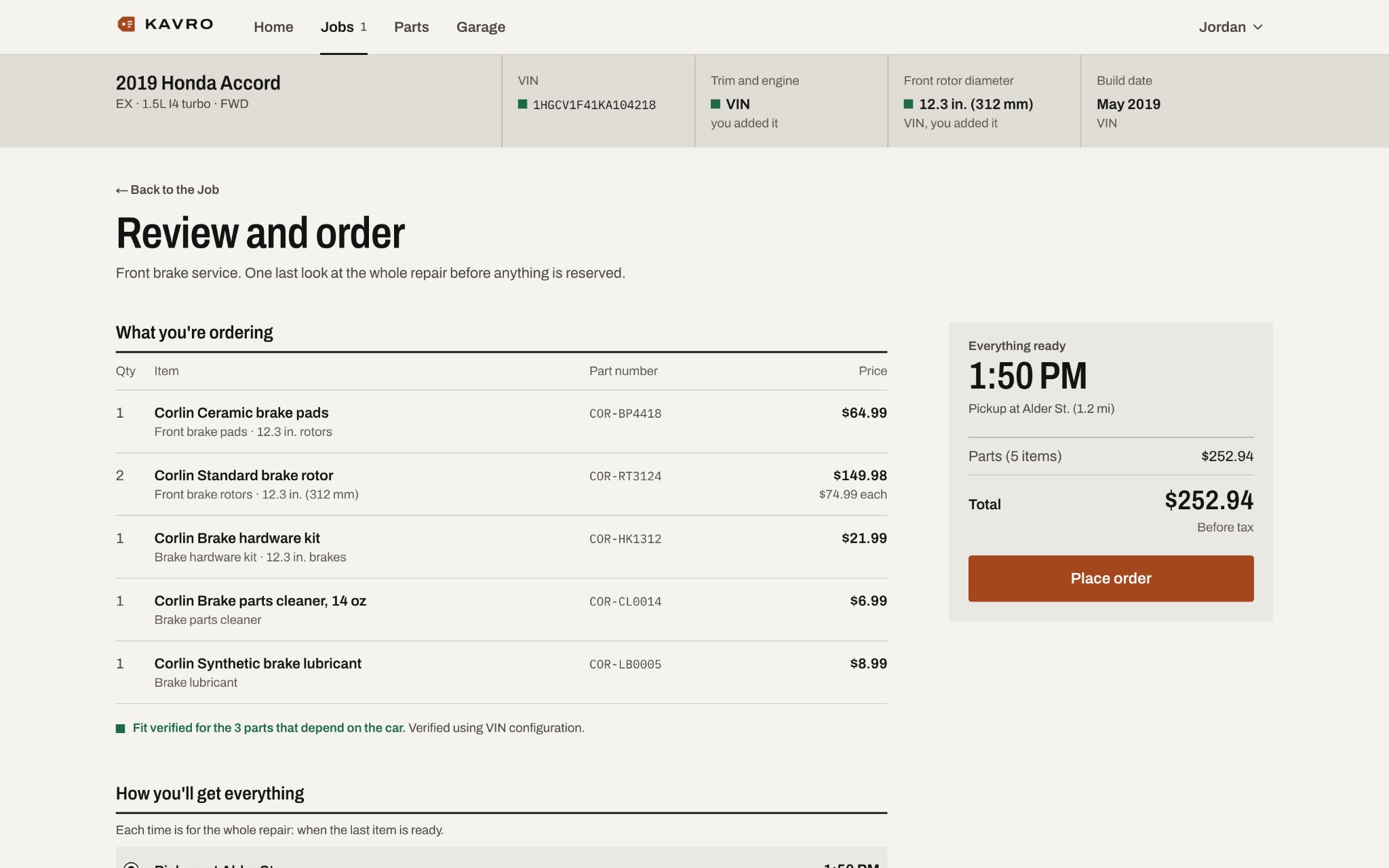 KAVRO whole repair checkout